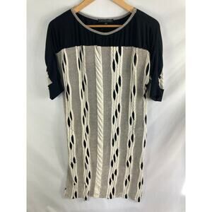 Chris McLaughlin Knit Stretch Tan Black Dress Size 4